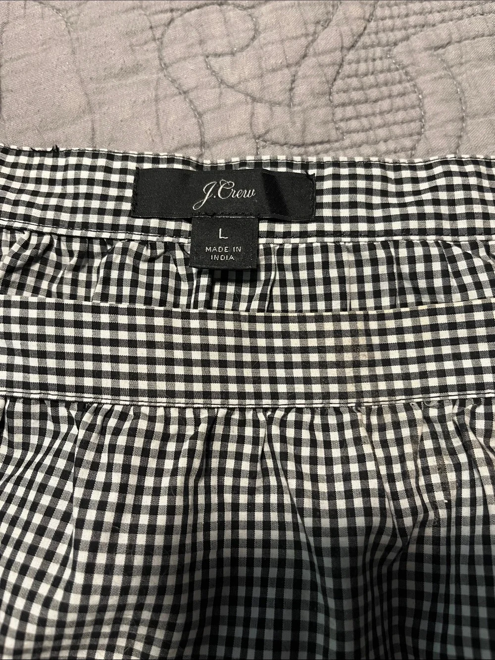 J crew women’s gingham blouse size large